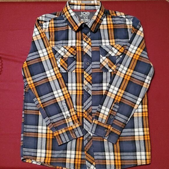 Joe Fresh Boys Long Sleeve Button Down Flannel Shirt size XL - Picture 4 of 6